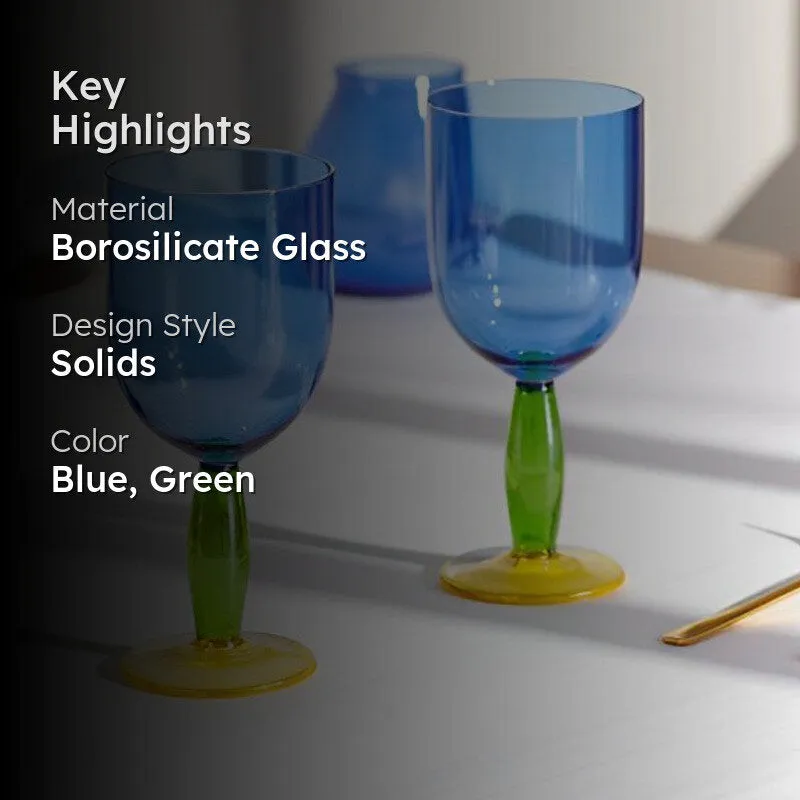 Azure Glow Goblet Glass(280 mL) - Set Of Two media 2