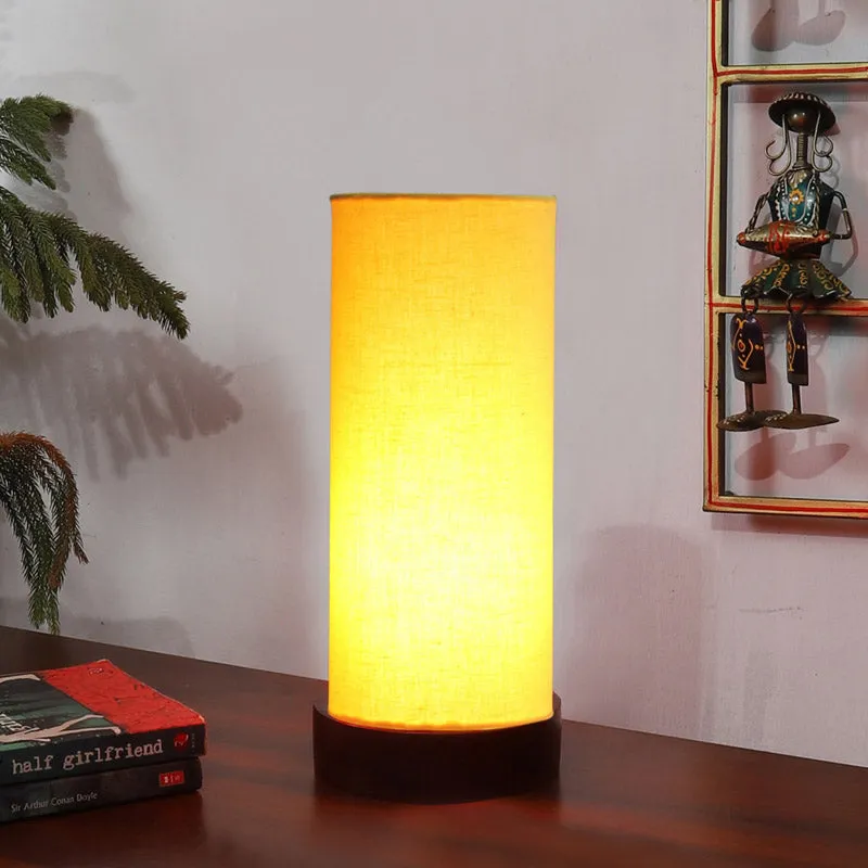Mirza Tower Wooden Table Lamp - Yellow,Black media 1