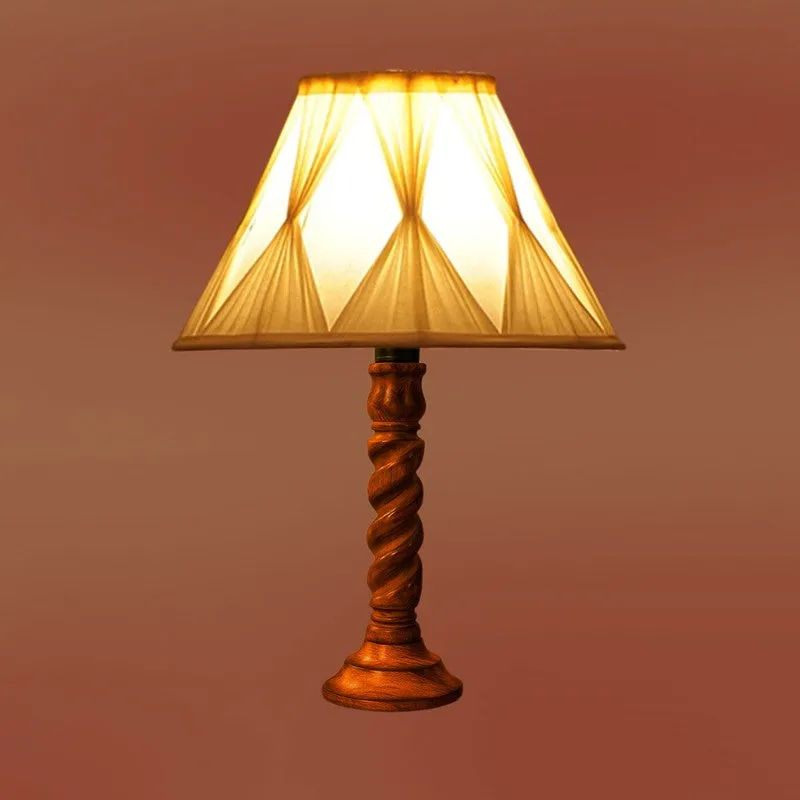 Elvane Elvo Wooden Table Lamp - Ivory media 7