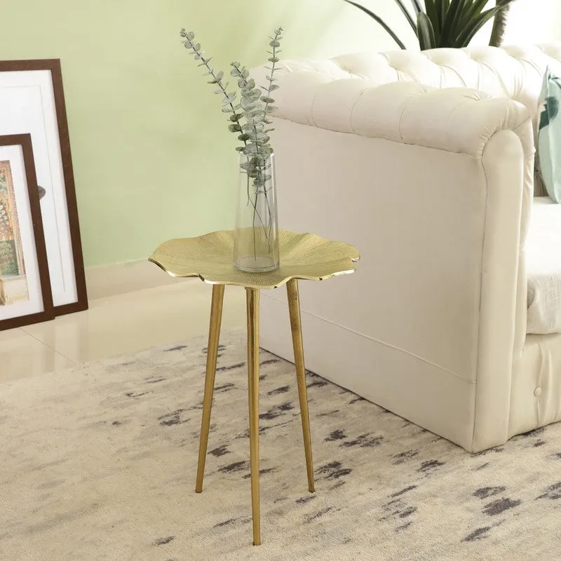 Leaf Form Aluminum Side Table - Gold media 1
