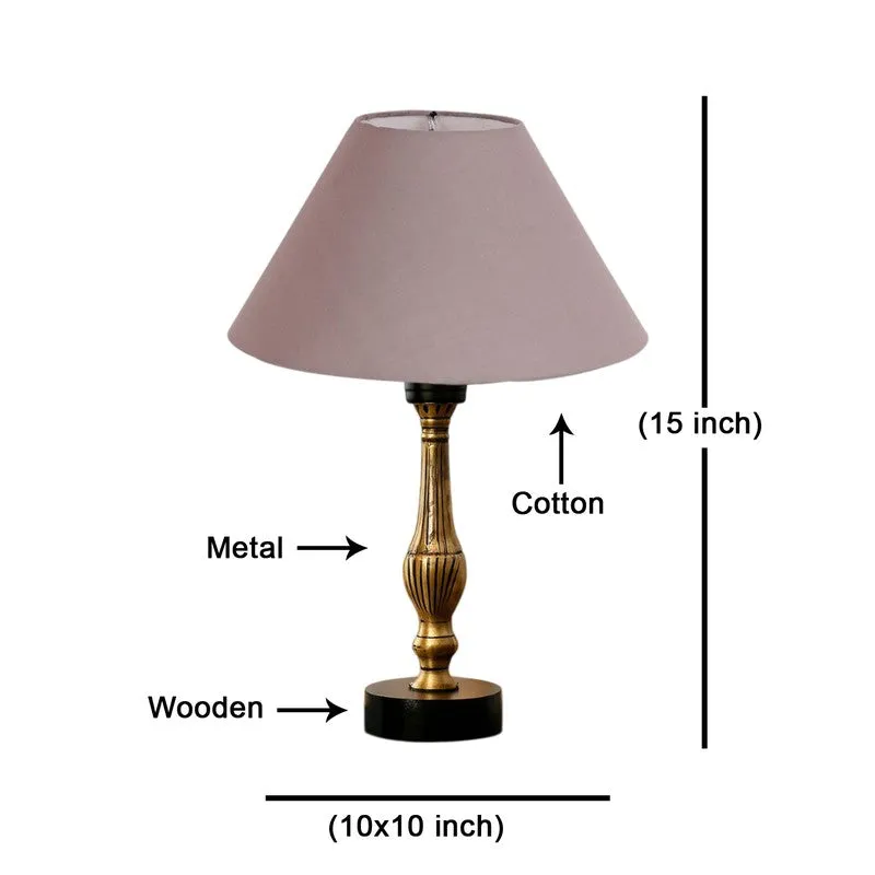 Aurelo Elin Wooden Table Lamp - Grey media 8