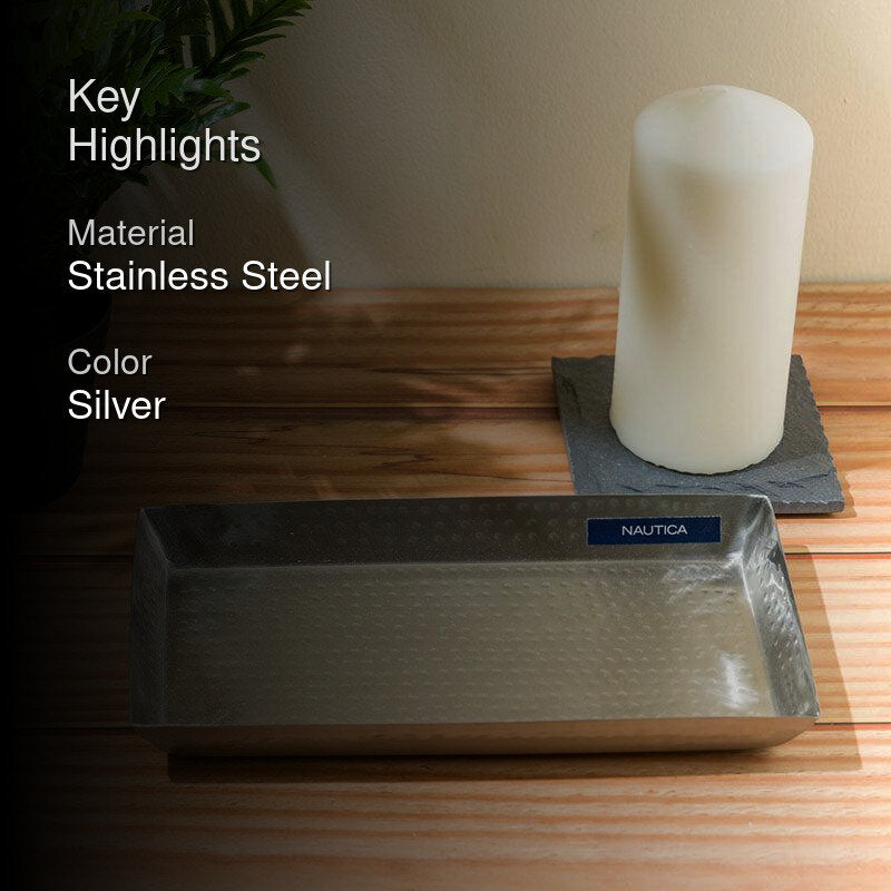Nautica Mirrorline Waves Stainless Steel Bathroom Tray media 2