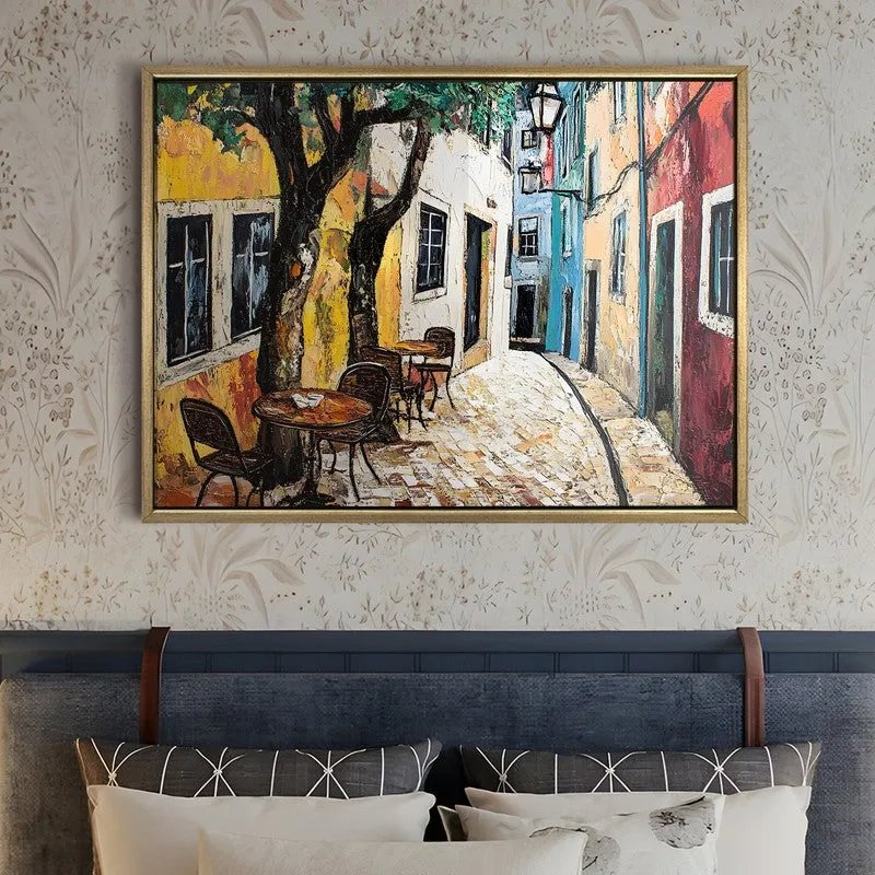 Sunlit Stone Canvas Wall Painting With Frame media 5