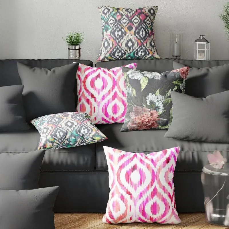 Uniya Printed Cushion Cover - Set Of Five media 1