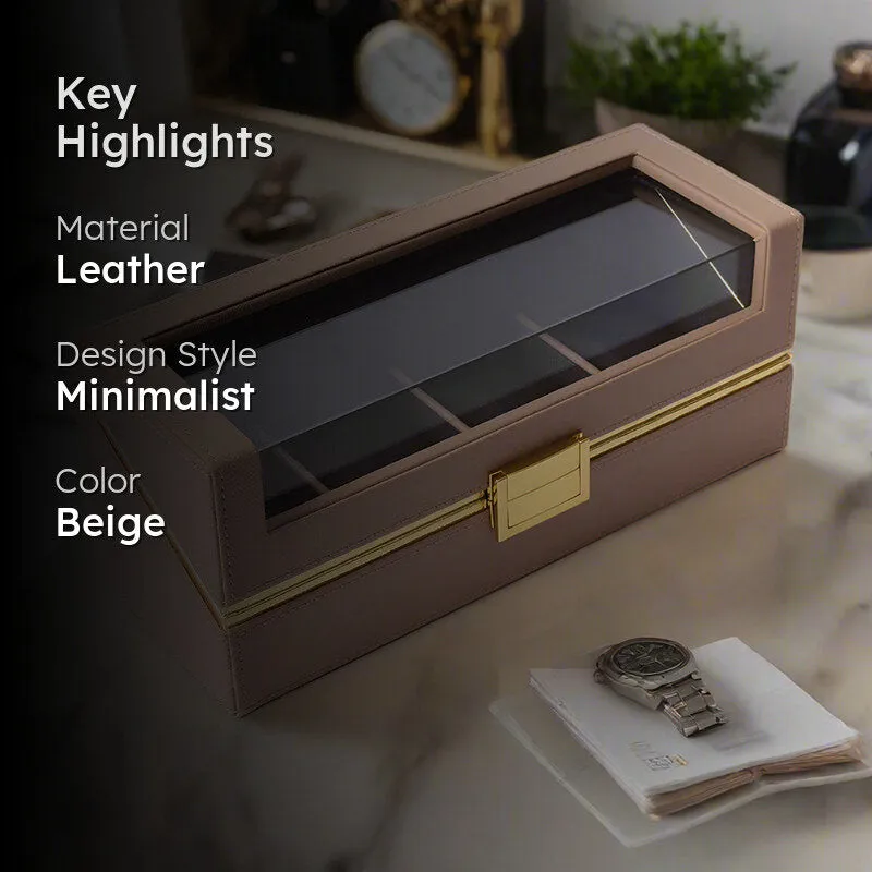 Ceastra Faux Leather Storage Box - Beige media 2