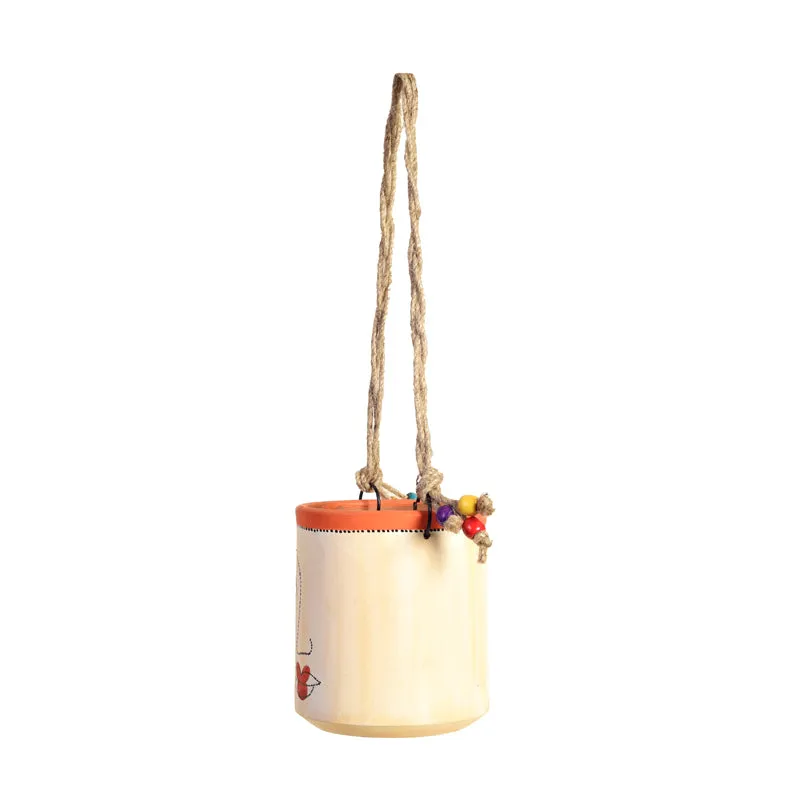 Liza Handpainted Terracotta Planter media 5