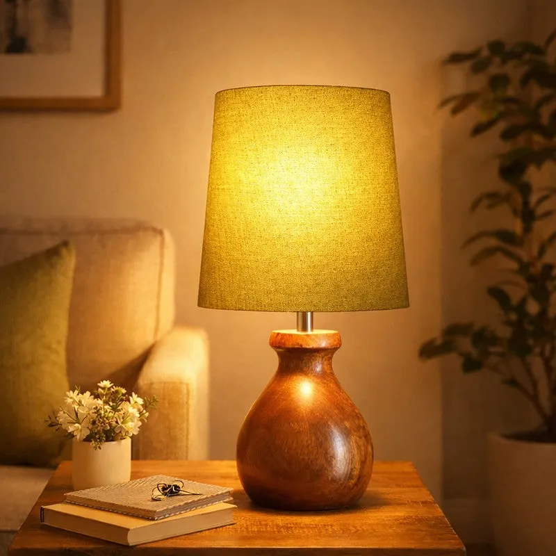 CleanGlow Wooden Table Lamp media 3