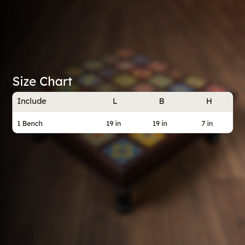 Athangudi Mango Wood & MDF Stool - 18 Inch media 9