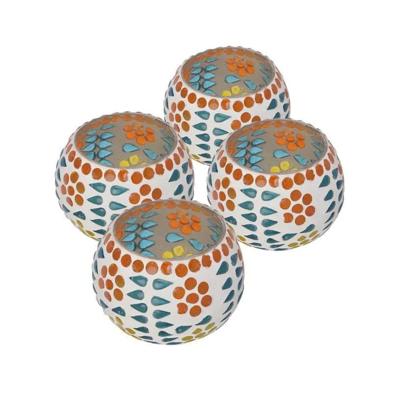 Floral Dot Tealight Candle Holder - Set Of Four media 3
