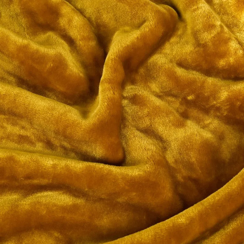 Sarva Polyester Solid Blanket - Yellow media 5