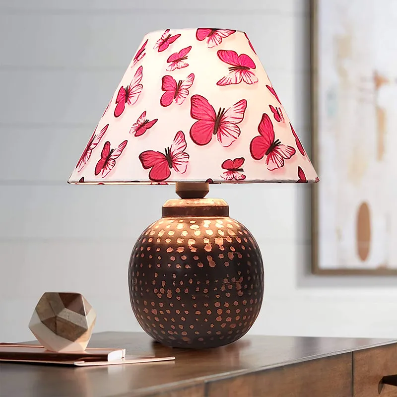 Mariposa Metal Fabric Table Lamp - Pink,Brown media 3