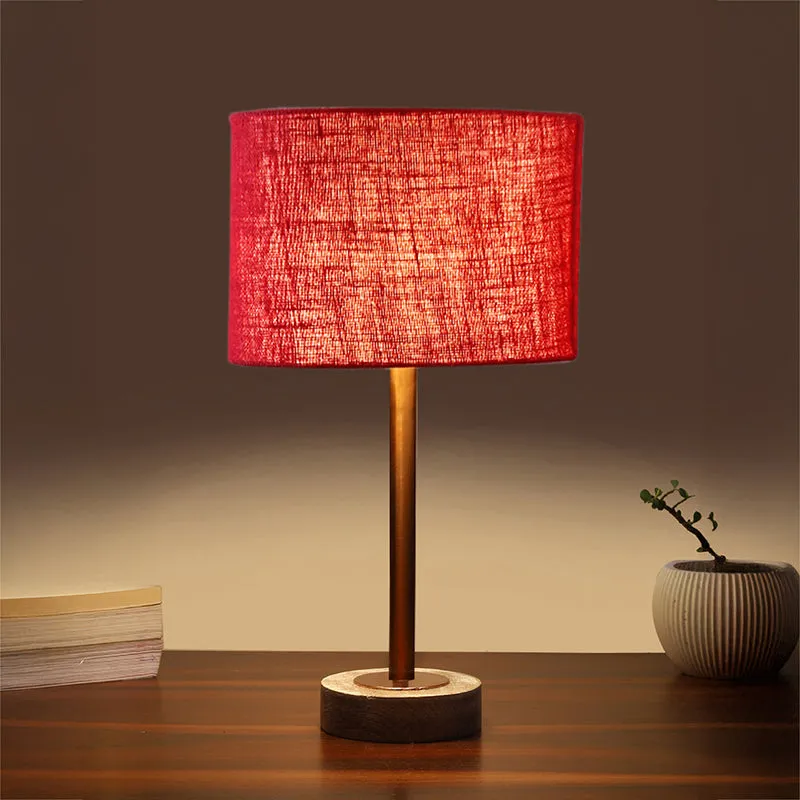 Sienna I Rodin Wooden Table Lamp - Maroon,Copper,White media 1