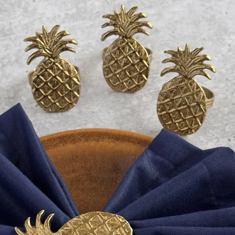Silver Pineapple Napkin Ring - Set Of Four media 3