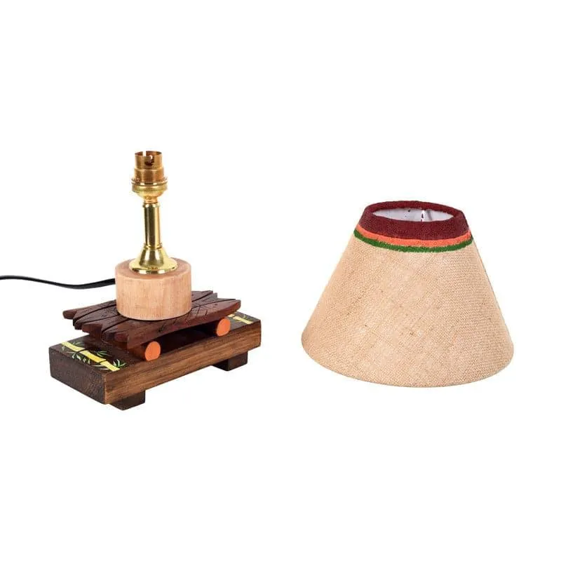 Trida Wooden Fabric Table Lamp - Multicolor media 5