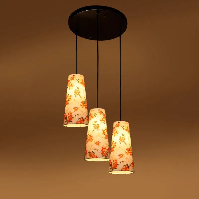 Nordic Neutral Triple Metal Ceiling Lamp - White & Orange media 5