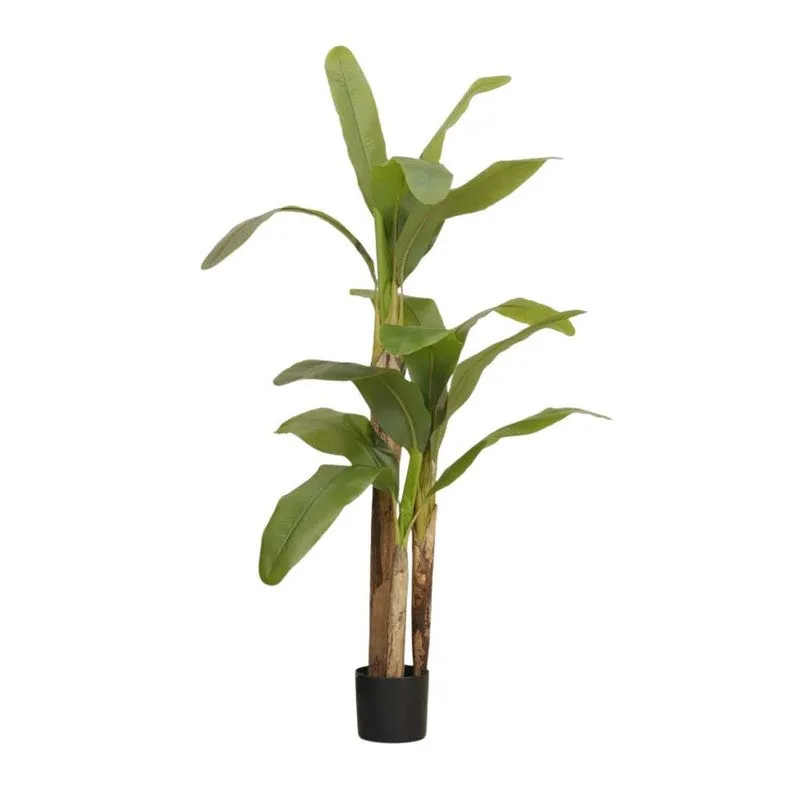 Artificial Banana Plant With Black Fiber Pot - 4.9 Feet media 6
