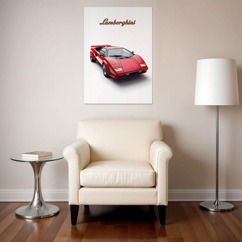 Red Rocket Lamborghini Wall Poster