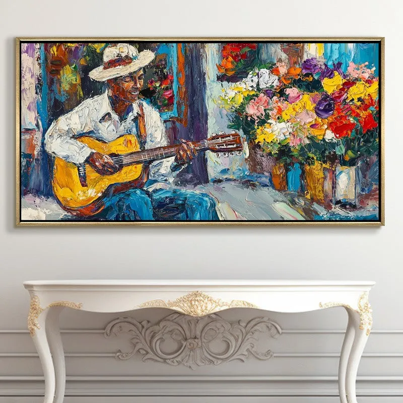 Melody Bloom Canvas Wall Painting With Frame media 5
