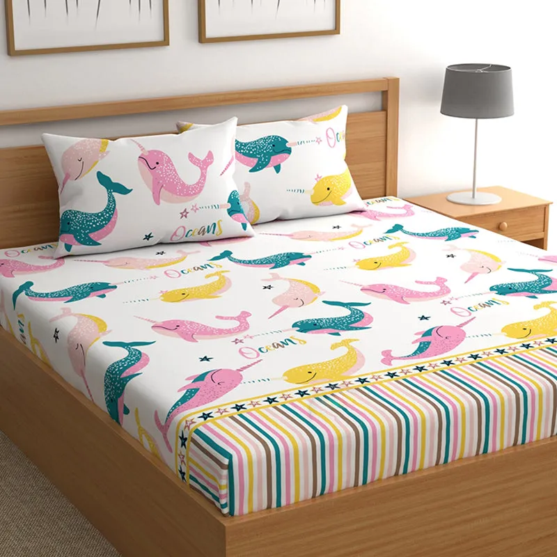 Narwhals Fitted Microfiber Microfiber Bedsheet - 150 GSM media 4