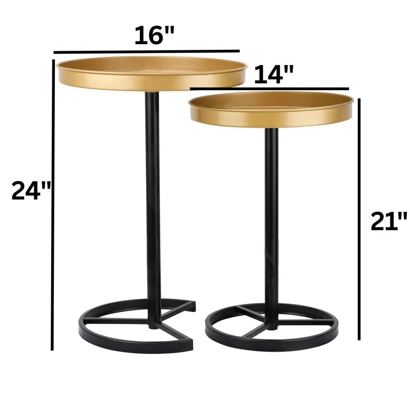 Zyro Nest Side Table (Black & Brown) - Set Of Two media 9