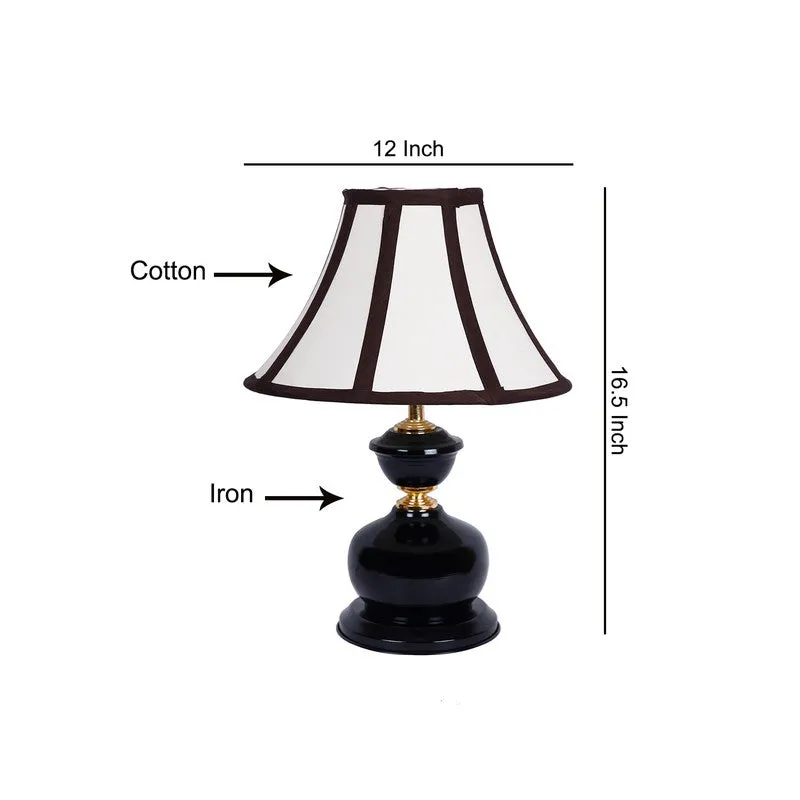 Astravax Cotton Table Lamp With Iron Base - White media 7