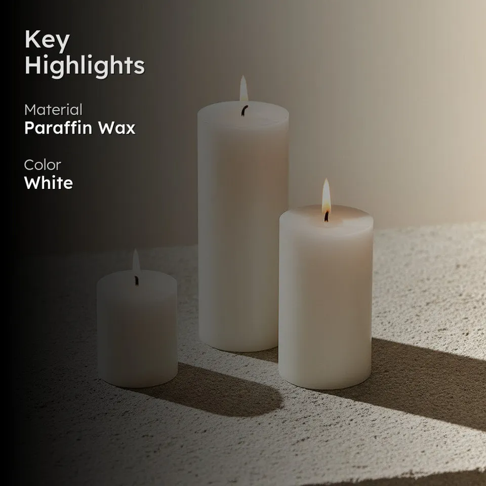 PureBloom Natural Aroma Candle (White) - Set Of Three media 2