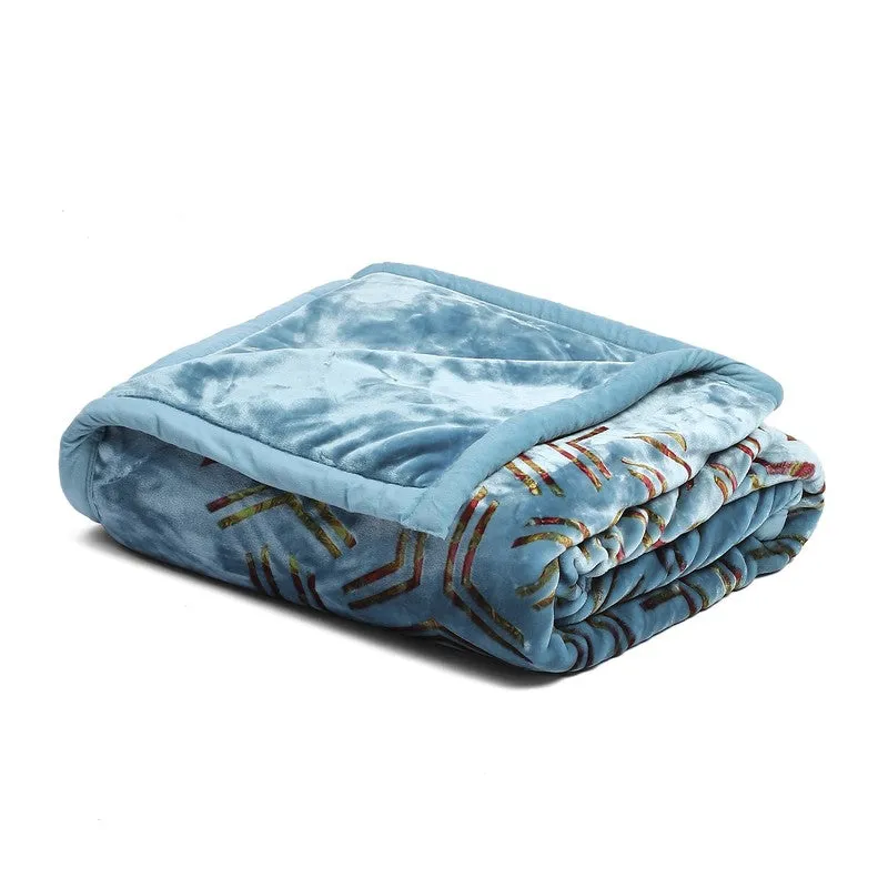 Monte Carlo Azure Dreamscape Reversible Blanket (Blue)- 950 GSM media 6