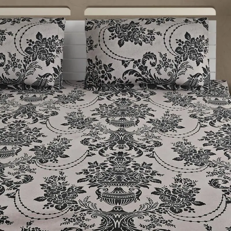 Swayam Regal Dreamscape Cotton Bedsheet (Dark Grey) - 144 TC media 3