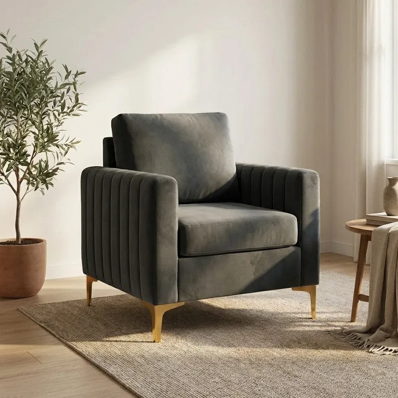 Baseo Neem Wood Accent Chair - Grey media 1
