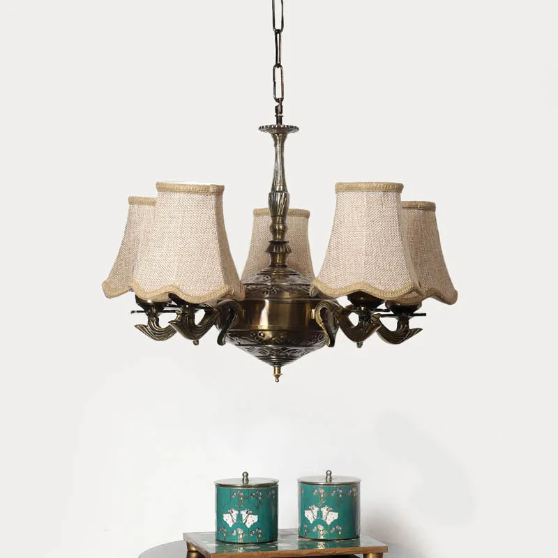 Vetro Conical Golden Antique Ceiling Lamp media 2