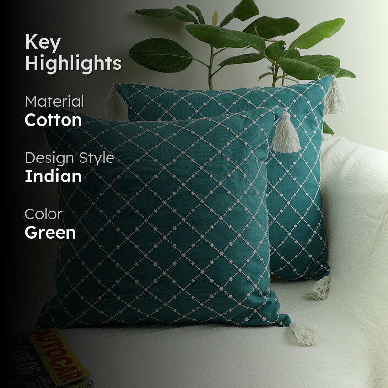 Shanghai Garden Embroidered Cotton Cushion Cover - Set Of Two media 2