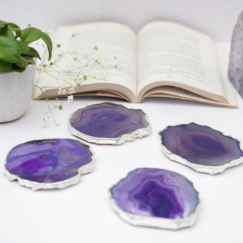 Vesto Brazilian Agate Coaster (Purple) - Set Of Four media 4