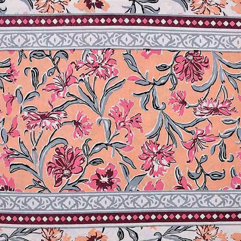 Nazakat Jaipuri Cotton Bedsheet (Light Pink) - 144 TC media 3