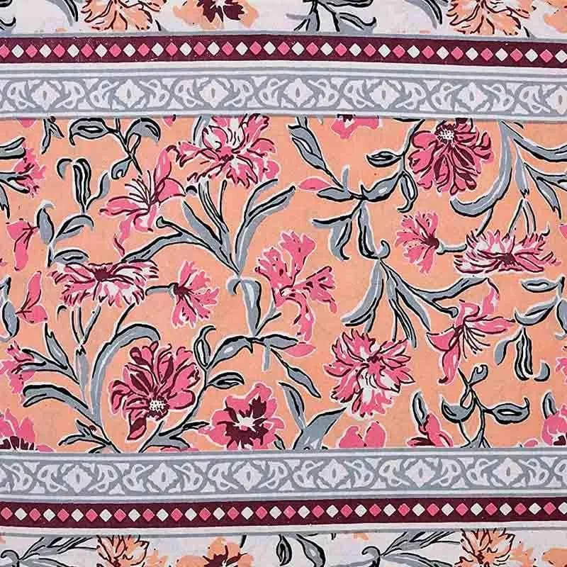 Nazakat Jaipuri Cotton Bedsheet (Light Pink) - 144 TC media 3