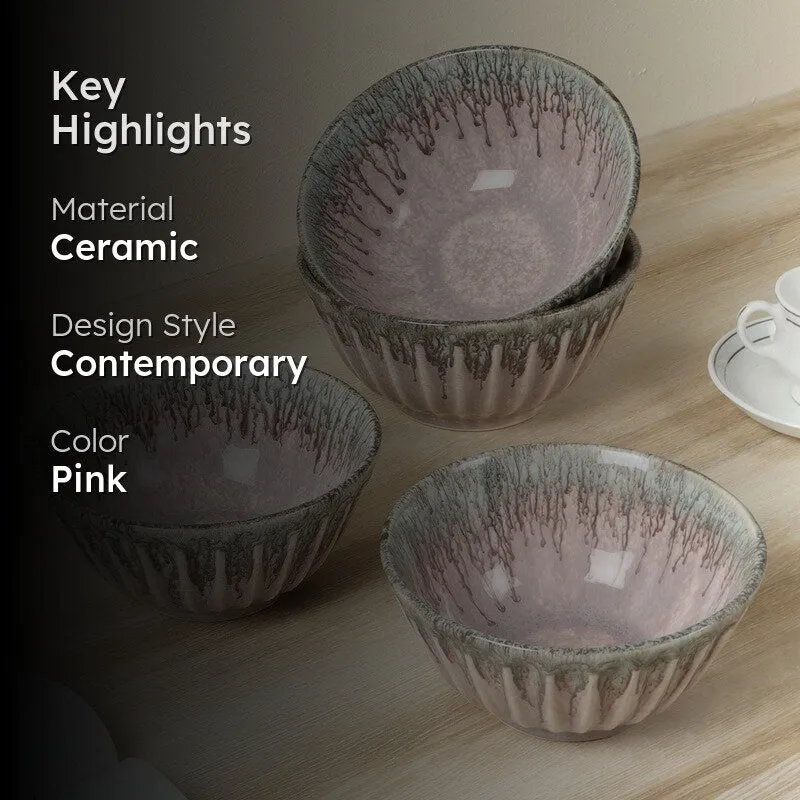Elantra Feast Serving Bowl (Pink,700 mL Each) - Set Of Four media 2