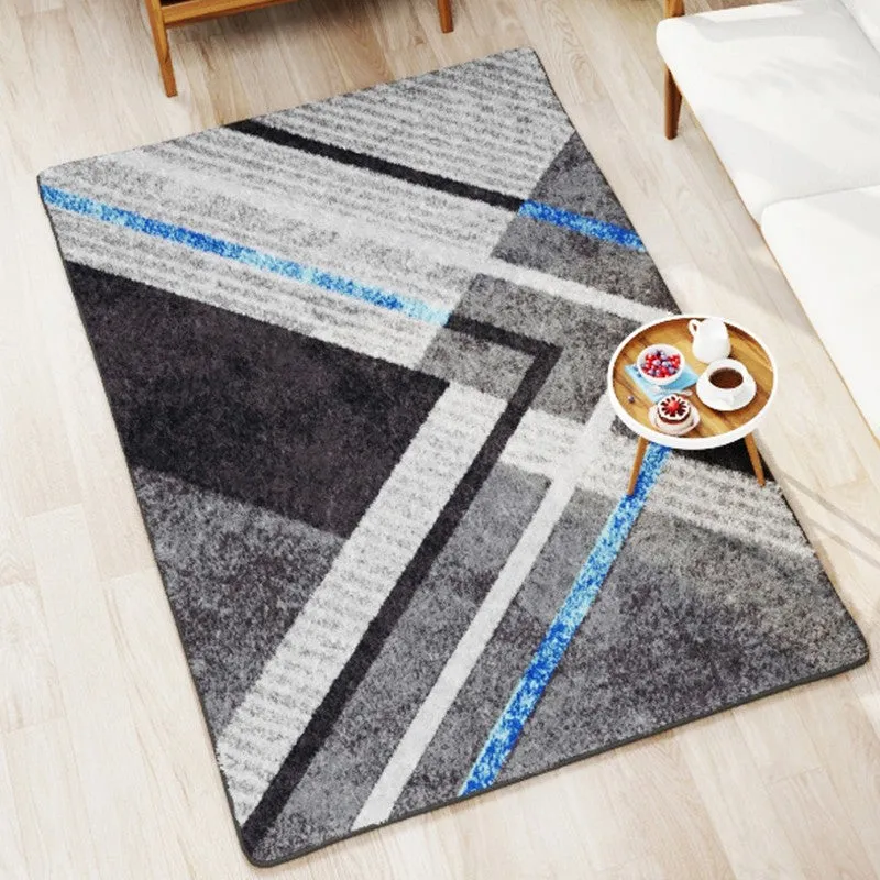 Orylen Abstract Micro Fiber Area Rug - Grey,Blue media 3