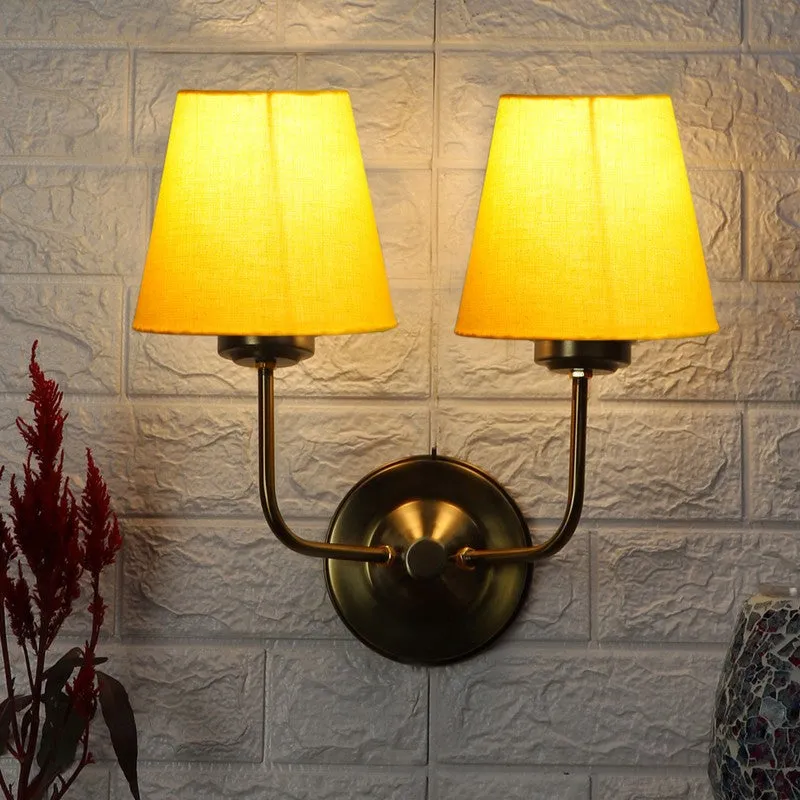 Lumoire Duo Cone Metal Wall Lamp - Gold,Yellow media 1