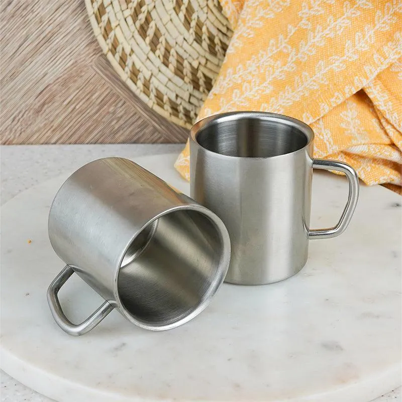 Deevas Stainless Steel Coffee Mug (170 mL Each) - Set of Four media 1