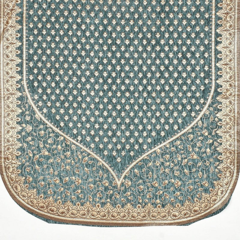 Petite Leaves Chenille Sofa Cover - Blue media 7