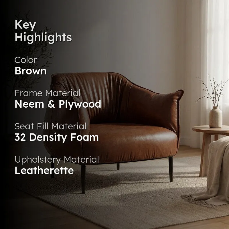 Elvora Neem Wood Accent Chair - Brown media 2
