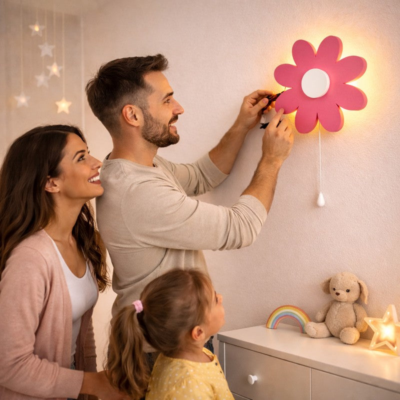 Lumiflora Battery Operated MDF Wall Lamp - Pink media 4