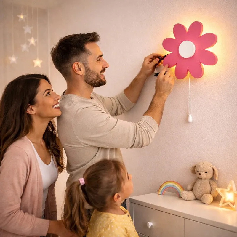 Lumiflora Battery Operated MDF Wall Lamp - Pink media 4