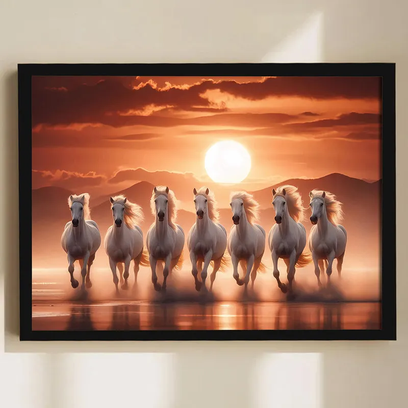 Sunset Stallions Wall Art With Frame media 2