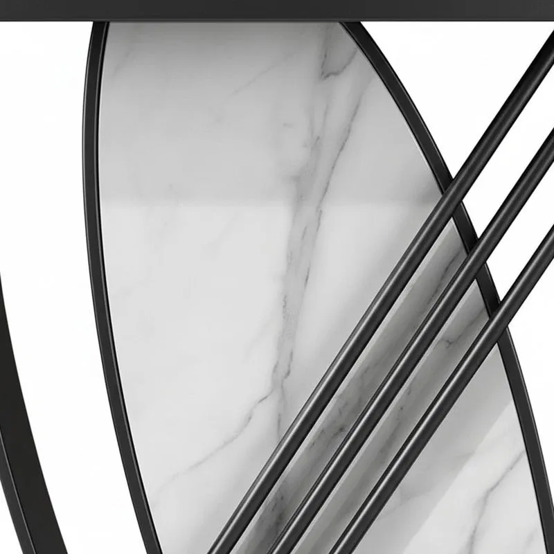 Dynamic Metal Console Table with Marble Top - Small media 3