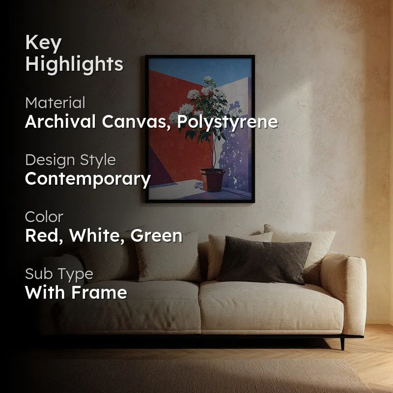 Sunlit Foliage Canvas Wall Painting - Black Frame media 2