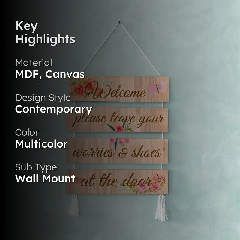 Welcome Home Handpainted Canvas Wall Hanging media 2