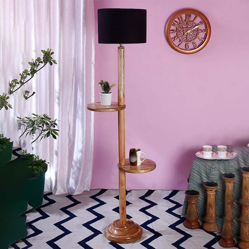 Double Trouble Wooden Floor Lamp - Black media 4