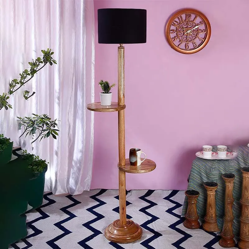 Double Trouble Wooden Floor Lamp - Black media 4