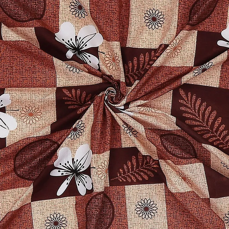 Monte Carlo Garden Grid Bedsheet (Brown) - 120 GSM media 10