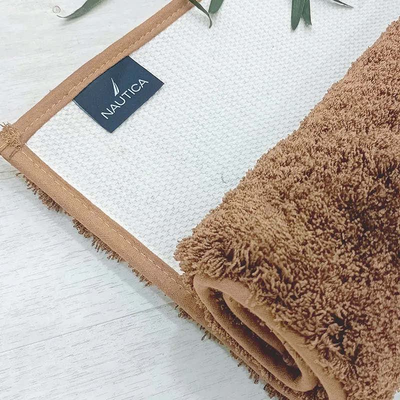 Nautica Cashmere Step Solid Anti-Skid Bath Mat - Tan media 3